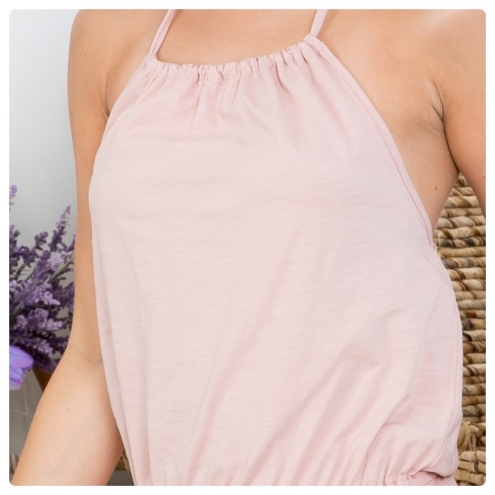 New Adorable Blush Halter Style Jumpsuit - Picture 8 of 8